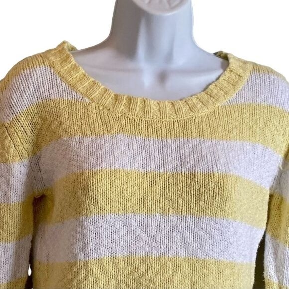 Clockhouse Collection Yellow White Striped Sweater Medium - Picture 4 of 9